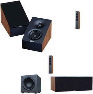 ELAC Debut 3.0 DF53 Walnut Pair + DC53 Walnut + DA43 Walnut + DS103 Sub ELAC Debut 3.0 DF53 Walnut Pair + DC53 Walnut + DA43 Walnut + DS103 Sub