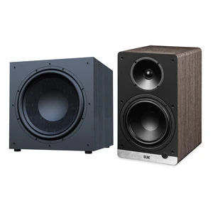 ELAC DCB61 Walnut Powered Speakers + DS153 15in Debut 3.0 Subwoofer ELAC DCB61 Walnut Powered Speakers + DS153 15in Debut 3.0 Subwoofer
