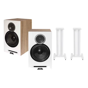 ELAC DBR62 White Bookshelf Speakers + LS20 White Stands ELAC DBR62 White Bookshelf Speakers + LS20 White Stands