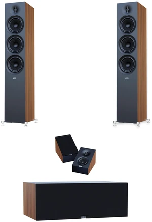 ELAC Debut 3.0 DF63 Walnut Pair + DC63 Walnut Center + DA43 Walnut Atmos ELAC Debut 3.0 DF63 Walnut Pair + DC63 Walnut Center + DA43 Walnut Atmos