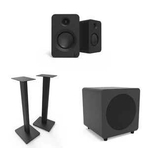 Kanto Ren Powered Speaker System - Kanto SUB8 Powered 8in Subwoofer and Kanto ST Speaker Stands - Black Kanto Ren Powered Speaker System - Kanto SUB8 Powered 8in Subwoofer and Kanto ST Speaker Stands - Black