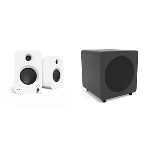 Kanto Ren Powered Speaker System (white) And SUB8 Powered 8in Subwoofer (black) Bundle Kanto Ren Powered Speaker System (white) And SUB8 Powered 8in Subwoofer (black) Bundle