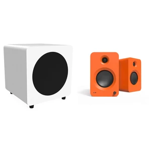 Kanto Ren Powered Speaker System (orange) And SUB8 Powered 8in Subwoofer (white) Bundle Kanto Ren Powered Speaker System (orange) And SUB8 Powered 8in Subwoofer (white) Bundle