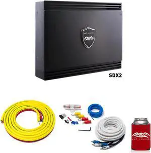 Wet Sounds Sinister SDX2 2-Channel Amplifier & Stinger 3-Meter 4-Gauge Amplifier Wiring Kit w/ RCAs