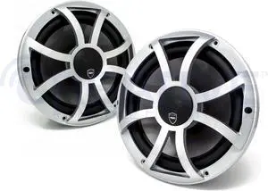 Wet Sounds REVO 10CX XS-S Silver XS Grill 10 Inch Marine High Performance LED Coaxial Speakers (pair)