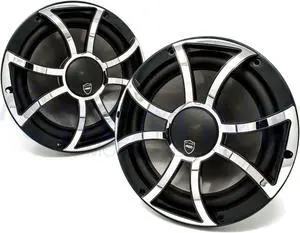 Wet Sounds REVO 10CX XS-B-SS Black & Stainless XS Grill 10 Inch Marine High Performance LED Coaxial Speakers (pair)