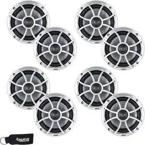 Wet Sounds - Four Pairs of XS-65i-S Silver Marine Grade 6.5" Speakers - 60 RMS 120 Max
