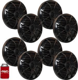 Wet Sounds Bundle: Four pairs of SW-650-B Black Grill 6.5" Marine Speakers, 100 Watts RMS Each