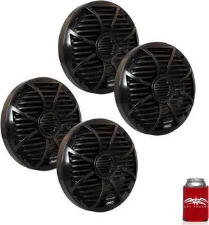 Wet Sounds Bundle: Two pairs of SW-650-B Black Grill 6.5" Marine Speakers, 100 Watts RMS Each