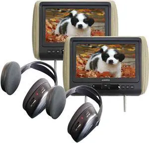 Audiovox Movies2Go - Two AVXMTGHR9HD 9" Headrest Monitor Systems w/ Built in DVD Players