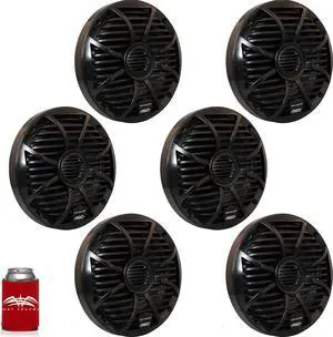 Wet Sounds Bundle: Three pairs of SW-650-B Black Grill 6.5" Marine Speakers, 100 Watts RMS Each