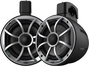 Wet Sounds RECON 6 POD-B - Wet Sounds 6.5 Inch Coaxial Tower Speakers, Black Enclosures with Silver XS Grilles (pair)