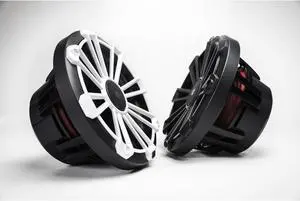 MB Quart NP1-120 Nautic Premium Waterproof 8 Inch Marine Speakers (black, Pair) With 3 Grill Colors Included.