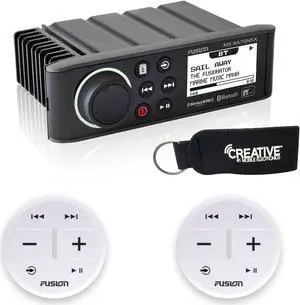 Fusion MS-RA70NSX Marine Entertainment System With Two Wireless Remotes For Dual Zones - White