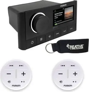 Fusion MS-RA670 Apollo Marine Entertainment System With Two Wireless Remotes For Dual Zones - White