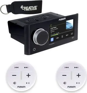 Fusion MS-RA770 Apollo Touchscreen Marine Entertainment System With Two Wireless Remotes For Dual Zones - White