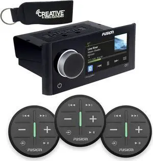 Fusion MS-RA770 Apollo Touchscreen Marine Entertainment System With Three Wireless Remotes For Three Zones - Black