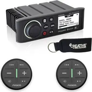 Fusion MS-RA70NSX Marine Entertainment System With Two Wireless Remotes For Dual Zones - Black