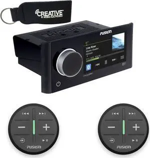 Fusion MS-RA770 Apollo Touchscreen Marine Entertainment System With Two Wireless Remotes For Dual Zones - Black