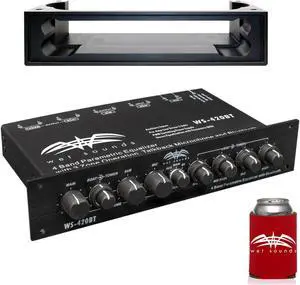 Wet Sounds WS-420BT 3-Zone Bluetooth Equalizer With WS-BTEQUDM-B Black Under Dash Mount