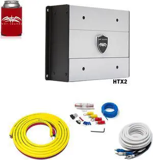 Wet Sounds HTX2 Package: 600 watt 2-channel amplifier & Stinger 3-Meter 4-Gauge Amplifier Wiring Kit w/ RCAs
