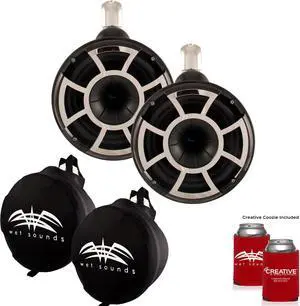Wet Sounds REV 8 Fixed Clamp Tower Speakers with Wet Sounds Suitz speaker Covers - Black