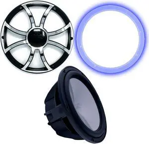 Wet Sounds Revo 12" Subwoofer, Grill, & RGB LED Ring - Black Subwoofer & Black Grill With Steel Inserts - 2 Ohm