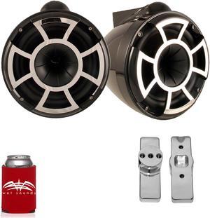 Wet Sounds for Nautique FC5 Towers - REV10 10" Black Tower Speakers & Mastercraft Tower Adapters
