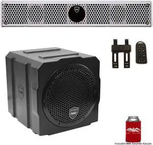 Wet Sounds Package - Black Stealth 6 Ultra HD Sound Bar w/ Remote and AS-8 8" 350 Watt Powered Stealth Subwoofer