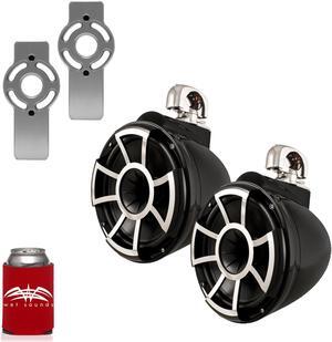 Wet Sounds for Mastercraft 2007 & Up - REV10 10" Black Swivel Tower Speakers & Mastercraft Tower Adapters