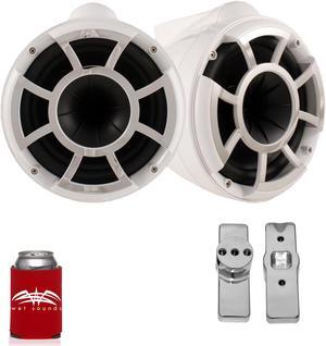 Wet Sounds for Nautique FC5 Towers - REV10 10" White Tower Speakers & Mastercraft Tower Adapters