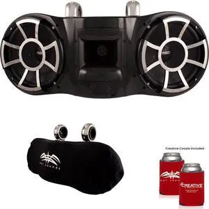 Wet Sounds REV 410 Fixed Clamp Tower Speakers with Wet Sounds Suitz speaker Covers - BLACK