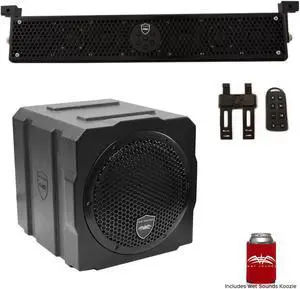 Wet Sounds Package - White Stealth 6 Ultra HD Sound Bar w/ Remote and AS-8 8" 350 Watt Powered Stealth Subwoofer