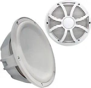 Wet Sounds Revo 12" Subwoofer & Grill - White Subwoofer & White Closed Face SW Grill - 4 Ohm