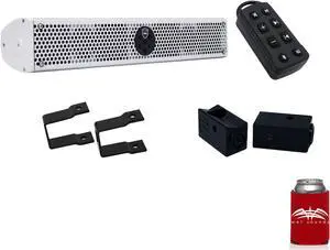 Wet Sounds Stealth 6 Ultra HD White + UTV Mounting Kit, Slider bracket and Square 1" Tube clamp