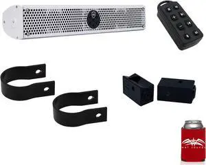Wet Sounds Stealth 6 Ultra HD White + UTV Mounting Kit, Slider bracket and Round 2" Tube clamp