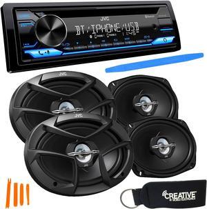 JVC KD-TD71BT - CD Receiver featuring Bluetooth, Front USB, AUX, Amazon Alexa + Two Pairs Of JVC 6x9" Speakers