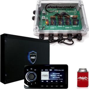 Wet Sounds WS-MC1 & LED Controller Bundle: Marine Media System with Full-Color LCD Display & 4-Zone LED Controller