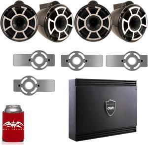 Wet Sounds for Mastercraft 2007 & Up - Two Pairs Of REV10 10" Black Tower Speakers with Adapters & SD2 Amplifier