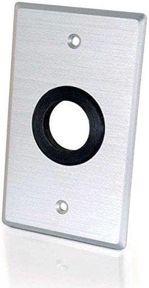 C2G 40488 C2G Single Gang 1in Grommet Wall Plate - Brushed Aluminum - 1-gang