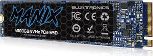 Eluktronics MANIX 4TB Ultra Performance Series PCIe NVMe 4.0 x 4 M.2 2280 Solid State Drive SSD Read/Write Speed up to 4,700MB/s and 3,400MB/s - MANIX4000GB-G4SS