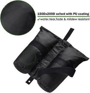 4 Pcs Weight Sand Bag Oxford + PU coating with Grommet for Outdoor Pop Up Canopy Tent Gazebo Black