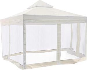 Yescom 10'x10' Gazebo Top Replacement+Mosquito Net for 2 Tier Outdoor Canopy Cover Patio Garden Yard White Y00610T07NET