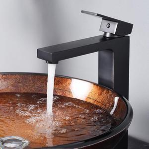 Aquaterior® Simple Home Bathroom Square Faucet Cold & Hot Water for Under Mount Vessel Sink ORB