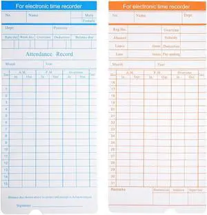 Yescom 1000 Count Monthly Time Clock Cards Timecard for Employee Attendance Payroll Recorder