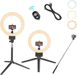 8" Dimmable LED Ring Light Floor Table Stand USB w/ Phone Holder Selfie Stick for Makeup Live Stream 8" Dimmable LED Ring Light Floor Table Stand USB w/ Phone Holder Selfie Stick for Makeup Live Stream