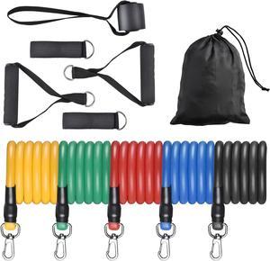 17 Pieces Resistance Bands Set For Home Exercise, Yoga and Fitness