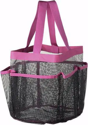 Aquaterior Mesh Shower Caddy 8 Pockets Bathroom Carry Tote Quick Dry Storage Bag