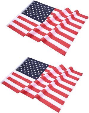 4x6 Ft US Flag Sewn Stripes Polyester Oxford Fabric Fade Resistance Yard 2 Pack