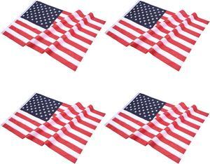 4x6 Ft US Flag Sewn Stripes Polyester Oxford Fabric Fade Resistance Yard 4 Pack